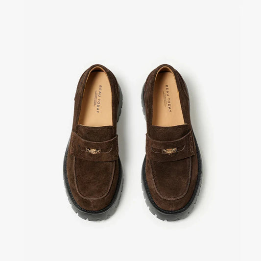 Classic Brown Suede Ankle Moccasin Boots - VogeLuxe