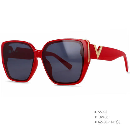 Fashion V-Logo Vintage Mirror Shades