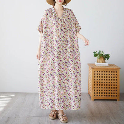 Free-Spirited Global Maxi Sundress - Relaxed Casual Wear
