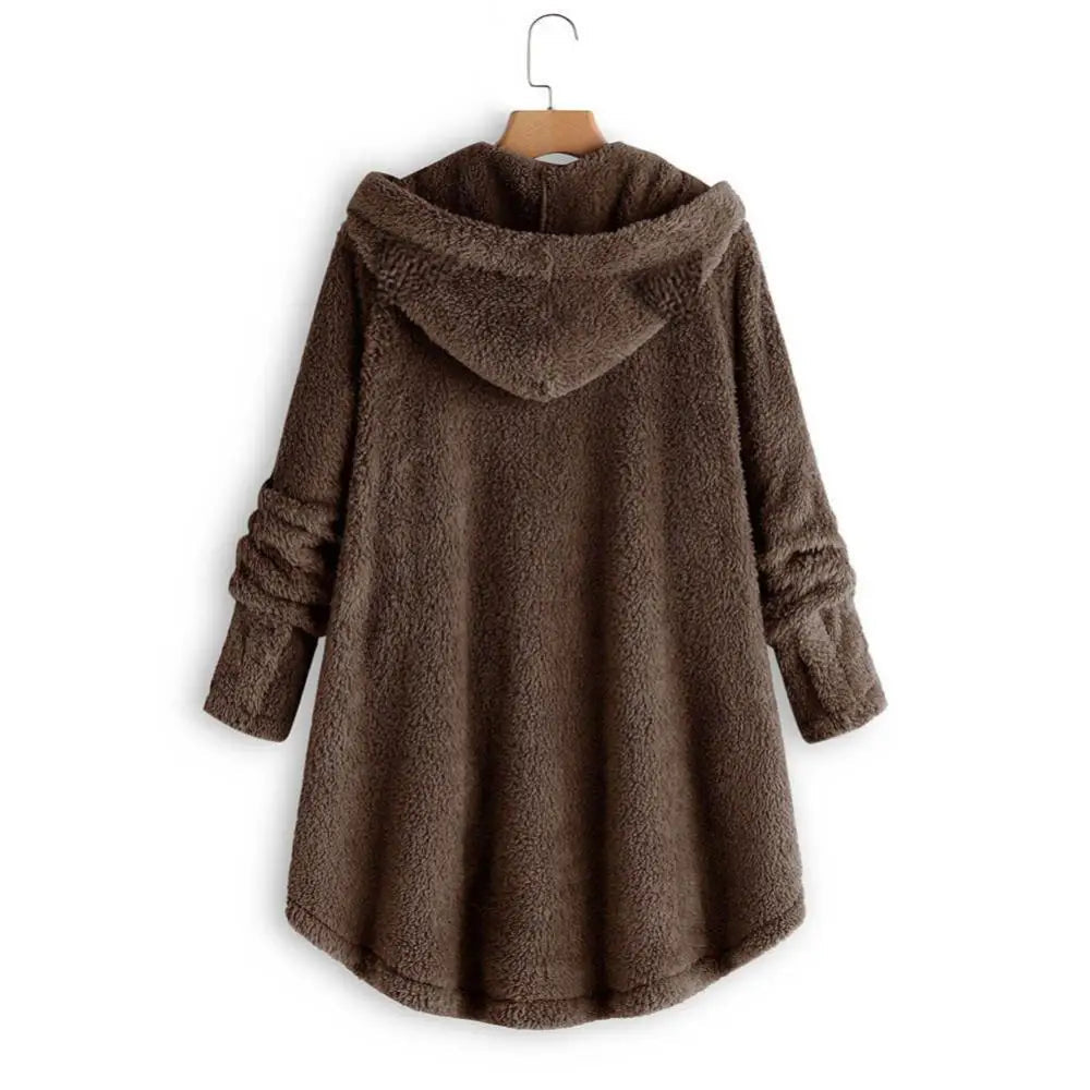 Warm Fuzzy Hooded Sweatshirt for Women