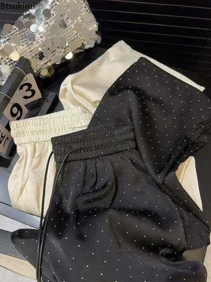 Glamorous High Waist Sparkle Wide Leg Pants - VogeLuxe