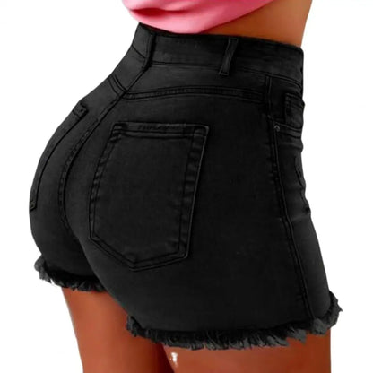 Distressed High Waist Denim Hot Shorts for Women
