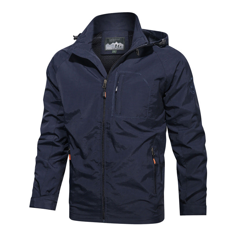 Slim Fit Water Repellent Men's Hooded Jacket