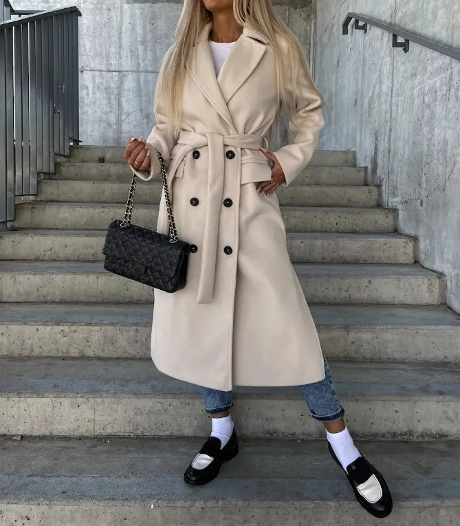 Ladies Classic Fit Belted Winter Parka Coat - VogeLuxe