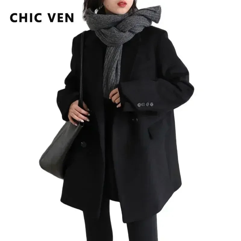 Warm Winter Wool Ladies Coat - VogeLuxe