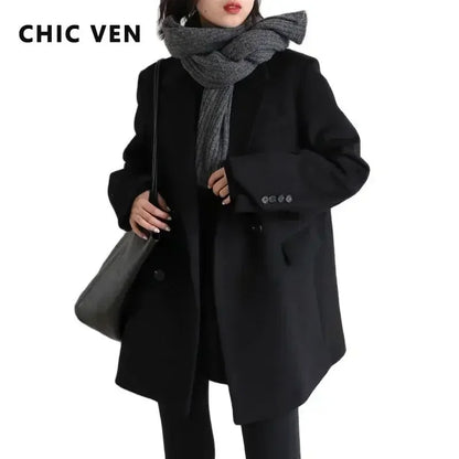 Warm Winter Wool Ladies Coat - VogeLuxe