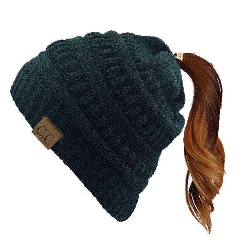 Warm Slouchy Cable Knit Hat