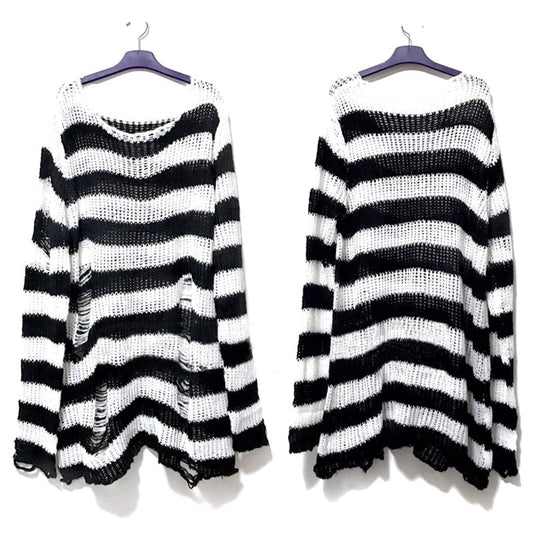 Comfortable Relaxed Fit Women's Striped Sweatshirt - BritishElegance
