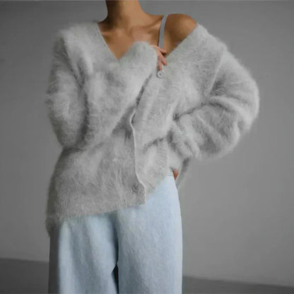 Soft Women's Winter Wool Cardigan Sweater