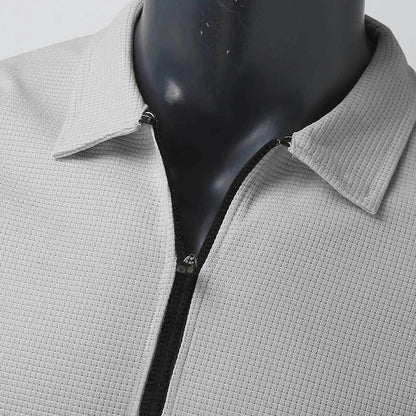 VogeLuxe | Men’s Textured Zip Up Collared Jacket