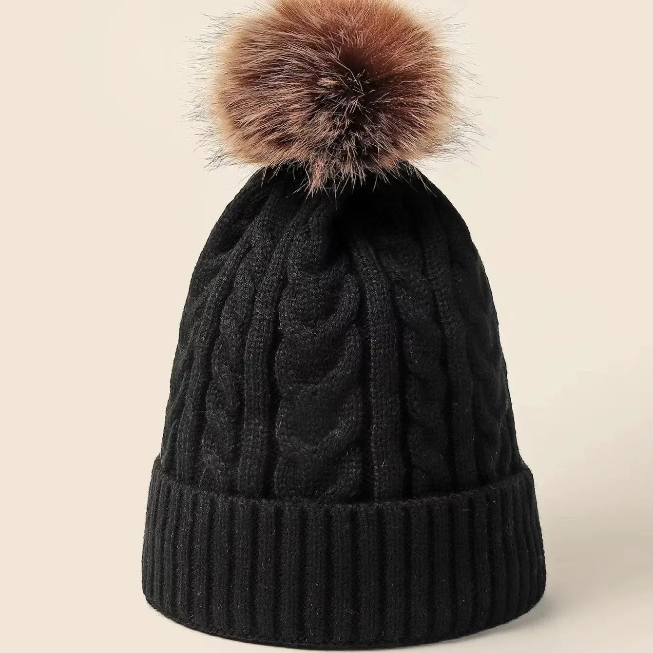 Soft Fuzzy Winter Beanie for Ladies