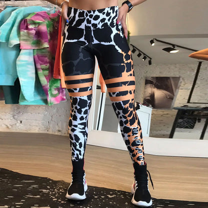 Flattering Animal Print High Waist Leggings - Shapewear