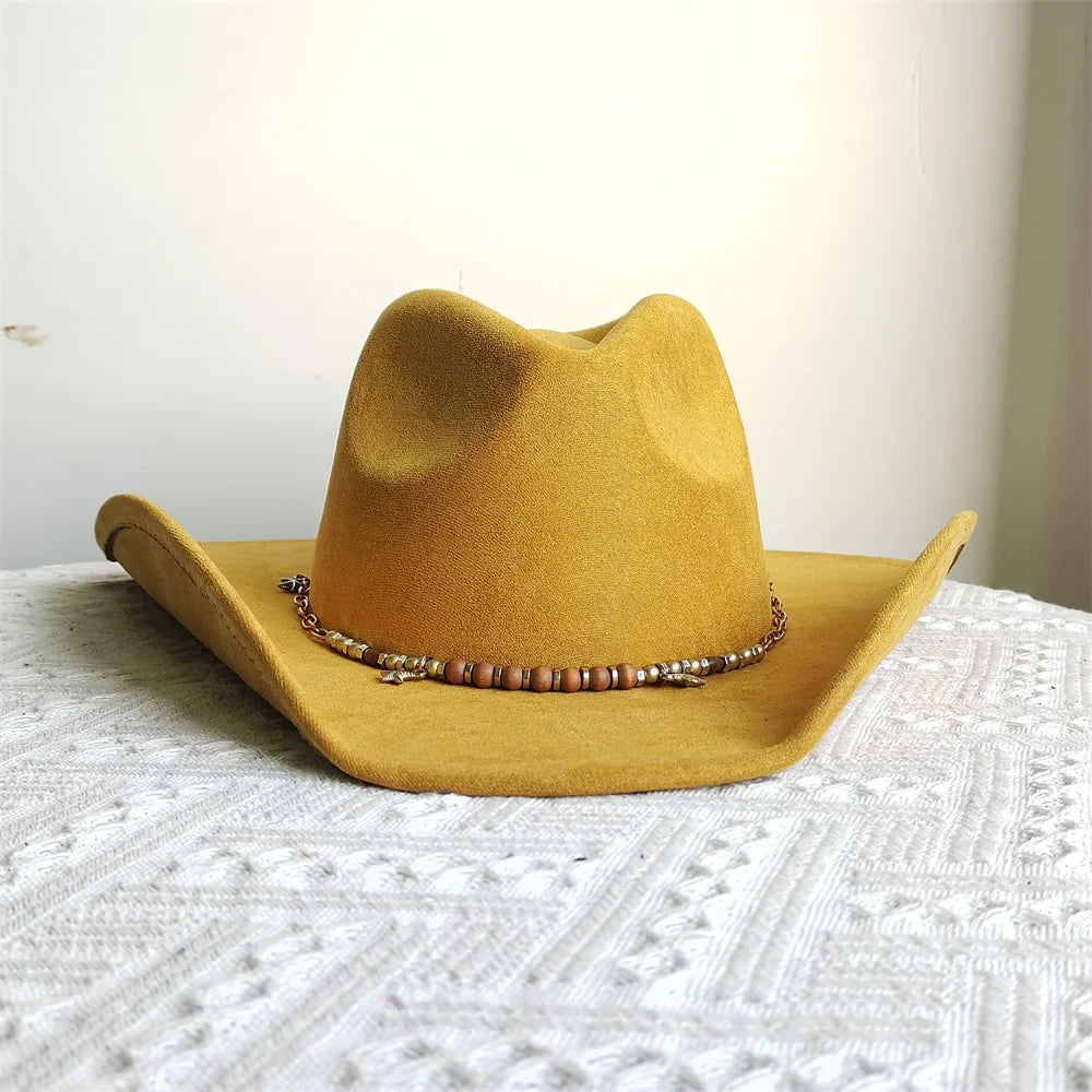 Soft Wide Brim Cowboy Hat Adjustable Size