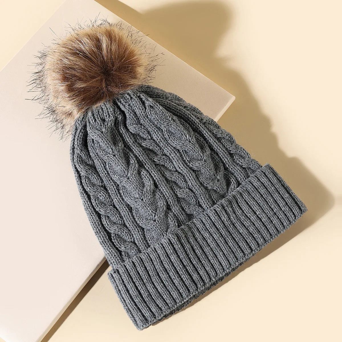 Soft Fuzzy Winter Beanie for Ladies