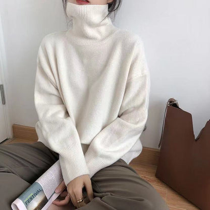 Cozy Oversized Winter Knit Turtleneck Sweater