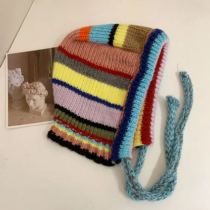 Fashionable Striped Fleece Earmuffs for Ladies