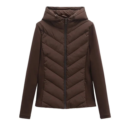 Ladies' Chic Quilted Hooded Cotton Jacket