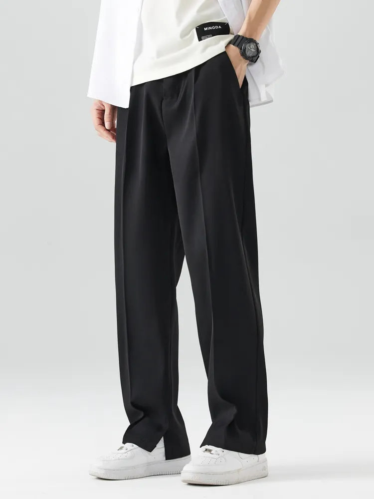 Men's Straight Leg Pants Comfortable Full Length Trousers