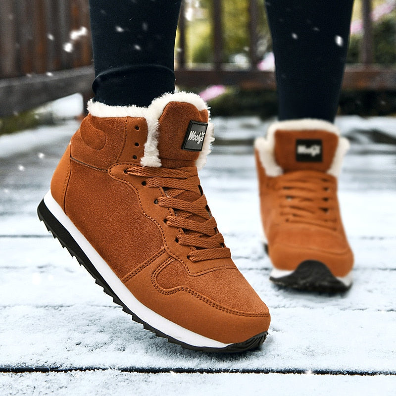 Men's Insulated Warmth Sneakers - Faux Fur Lined Waterproof Shoes