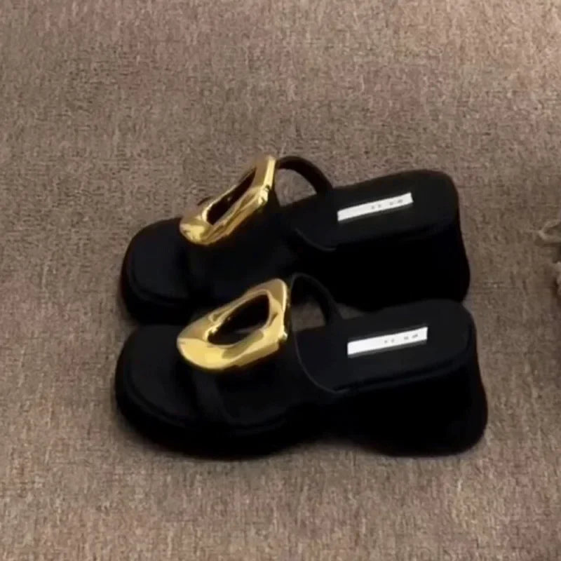 Ladies' Buckle Detail High Heel Sandals