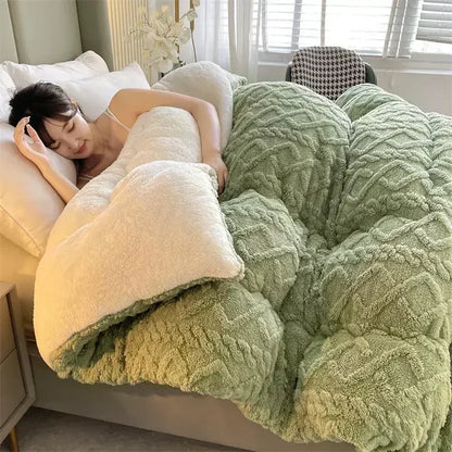 Plush Lamb Cashmere Heavy Winter Throw Blanket - VogeLuxe