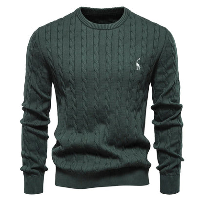 Cozy Mens Animal Print Crew Sweater