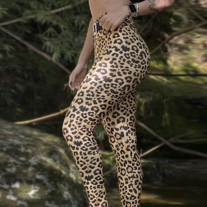 Flattering Animal Print High Waist Leggings - Shapewear