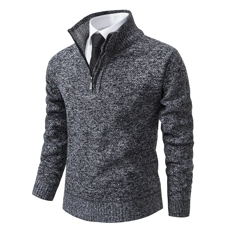 Warm Fleece Lined Mid Zip Pullover