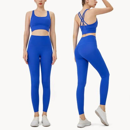 Women's Breathable Yoga Set 2 Piece Sports Leggings Top