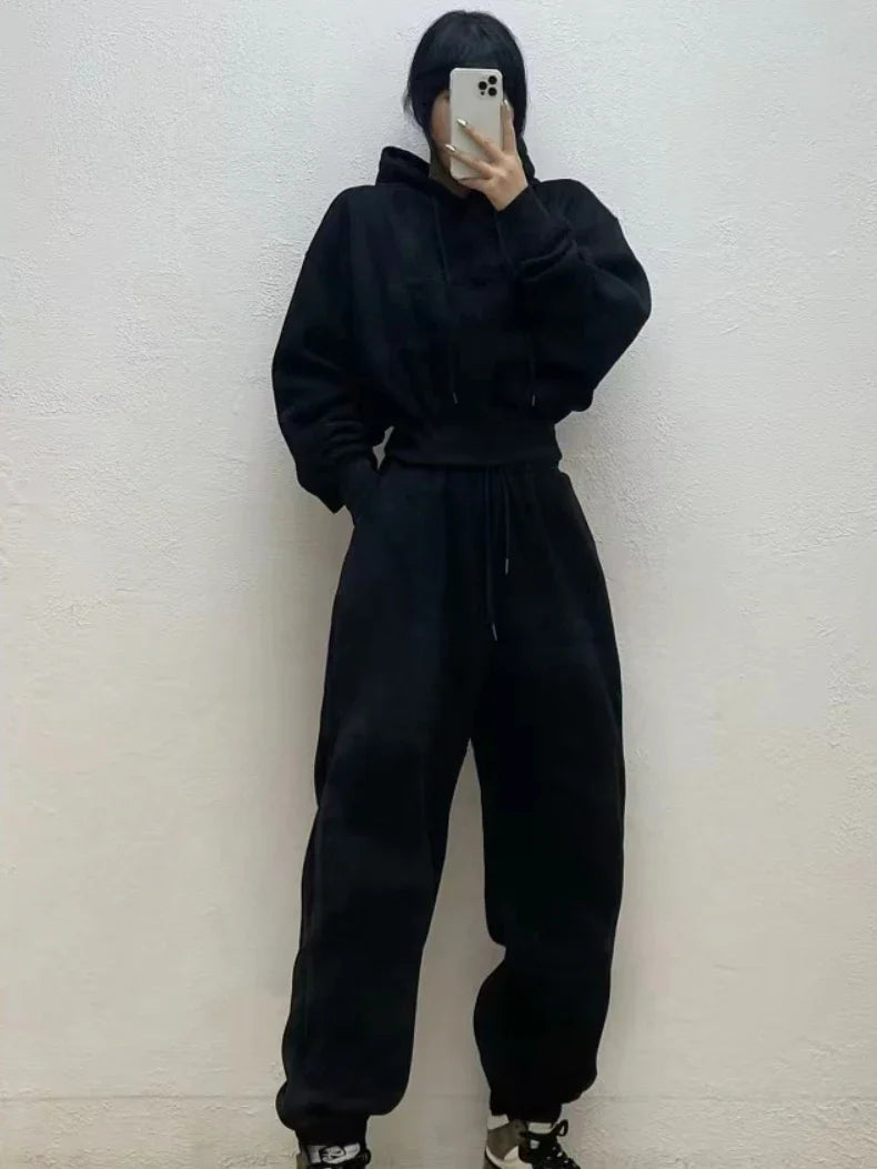 Warm Women's Fleece Hoodie and Jogger Set