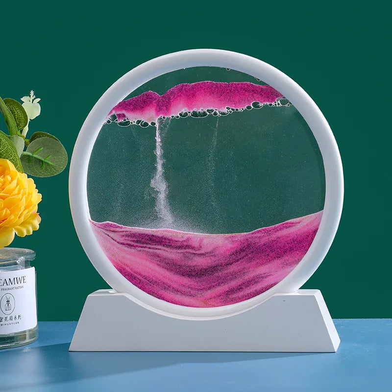 Decorative Glass Hourglass With Colorful Moving Sand