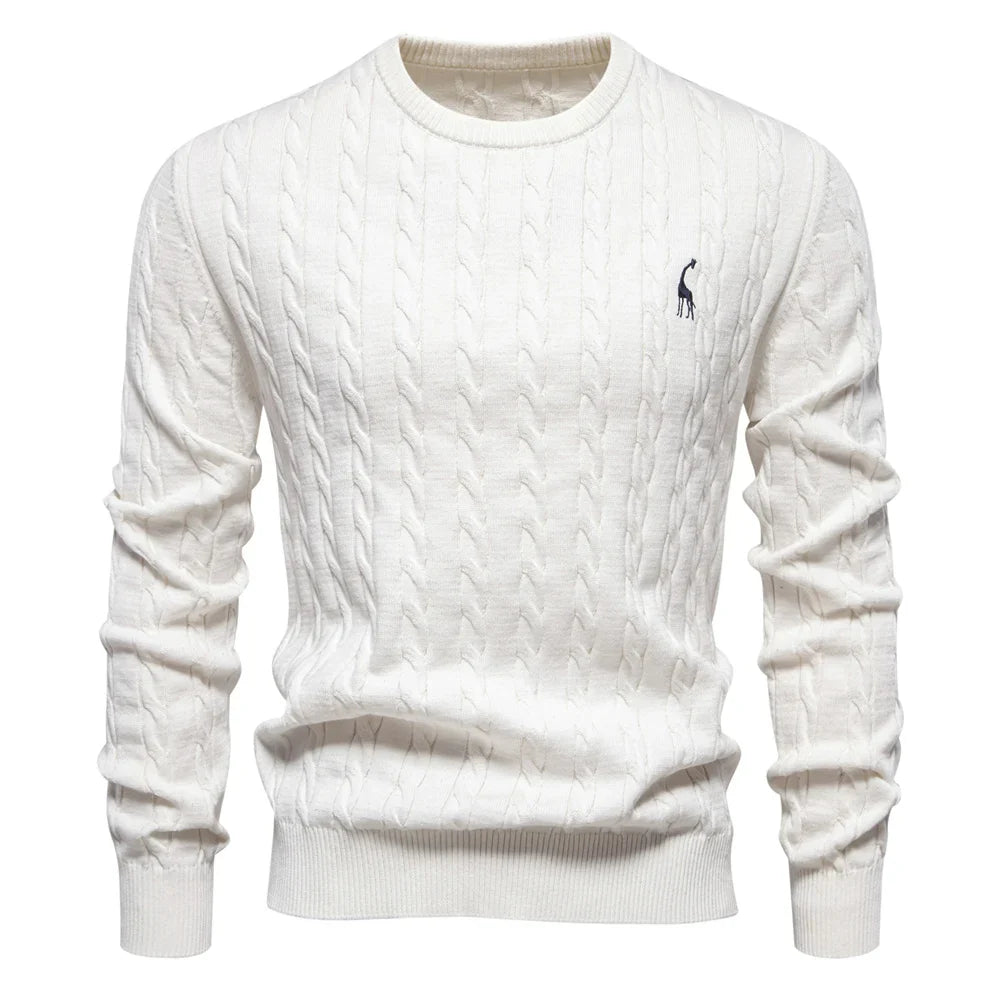 Cozy Mens Animal Print Crew Sweater