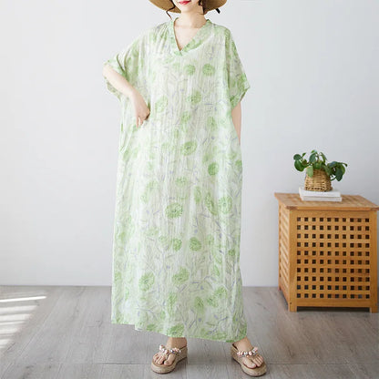 Free-Spirited Global Maxi Sundress - Relaxed Casual Wear