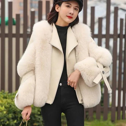 Plush Fake Fur Coat – Cozy Winter Parka - VogeLuxe