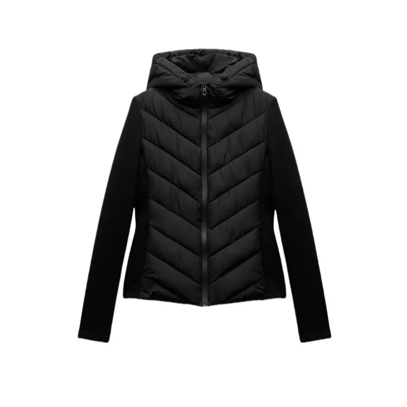 Ladies' Chic Quilted Hooded Cotton Jacket