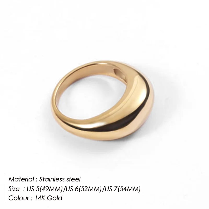 Simple Curve Silver Tone Band Ring for Women