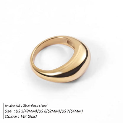 Simple Curve Silver Tone Band Ring for Women