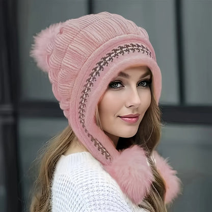Warm Fleece Lined Winter Beanie Hat