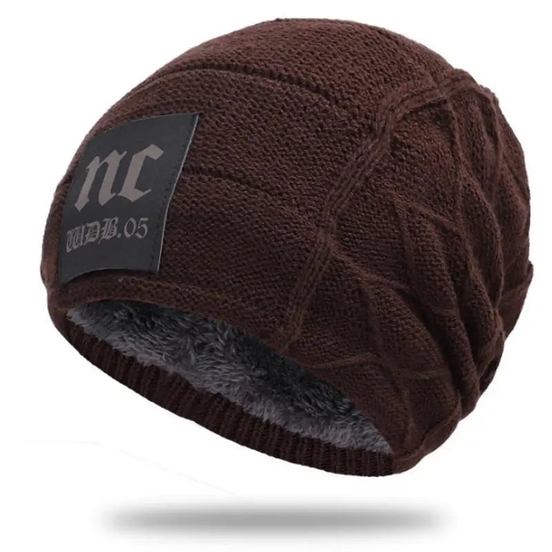 Warm Faux Fur Lined Knit Winter Hat