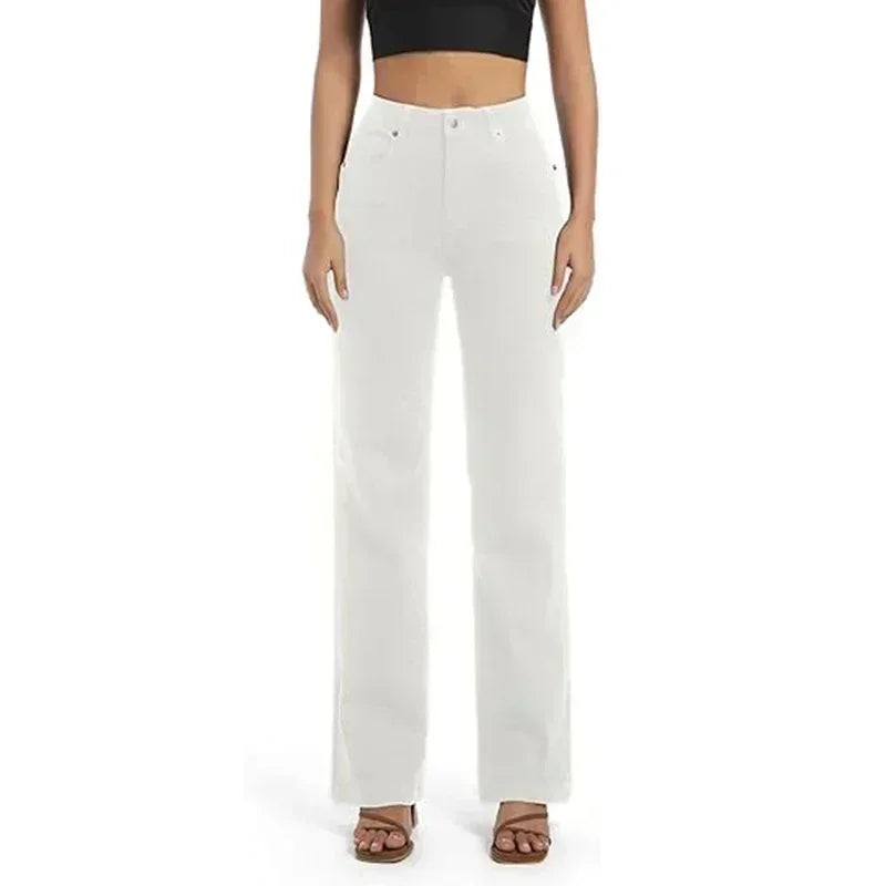 Comfortable Fit White Skinny Straight Jeans