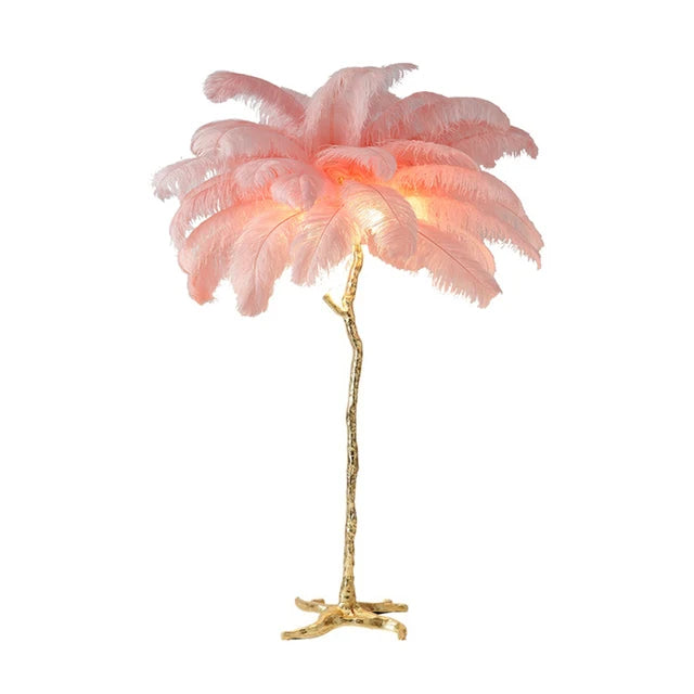 Luxurious Copper Feather Floor Lamp