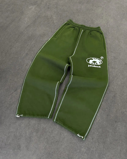 Casual Graphic Embroidered Jogger Pants