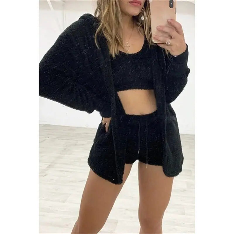 Soft Cozy 3-Piece Pajama Set for Women