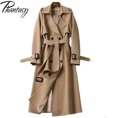 Classic Ladies Double Breasted Trench Coat - VogeLuxe