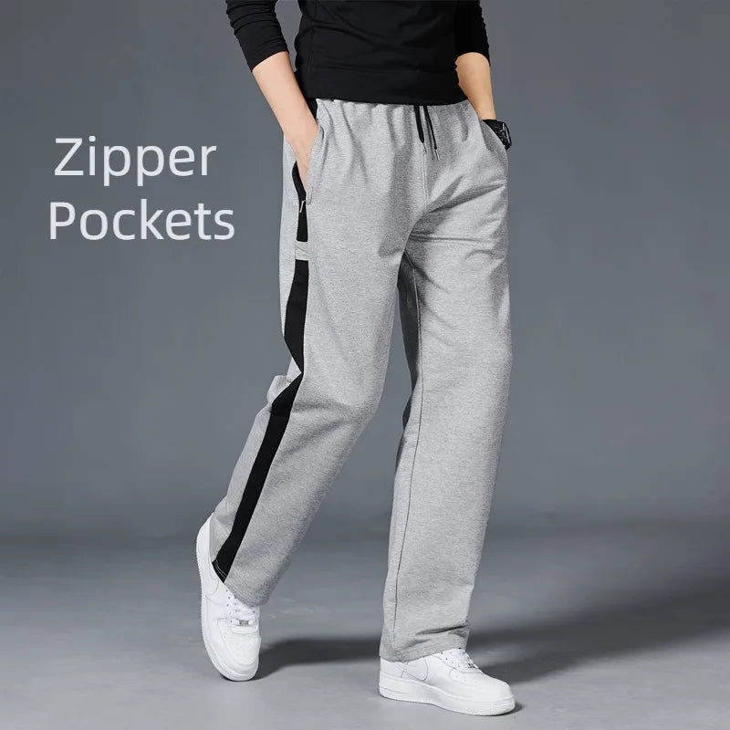 Comfortable Mens Athletic Stripe Jogger Pants - VogeLuxe
