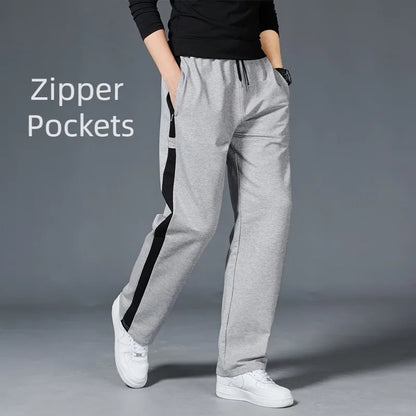 Comfortable Mens Athletic Stripe Jogger Pants - VogeLuxe