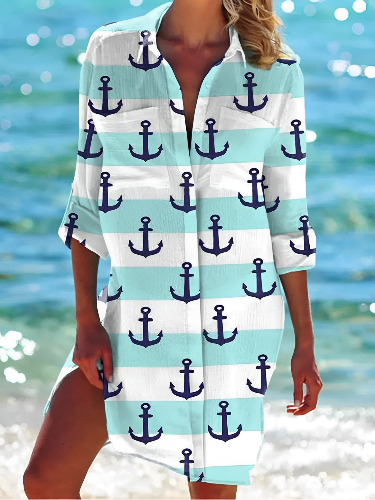 Stylish Women's Classic Button-Down Shirt with Floral Prints