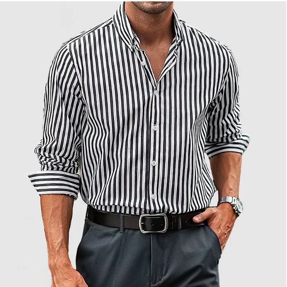 Slim Fit Classic Striped Dress Shirt