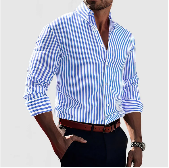 Slim Fit Classic Striped Dress Shirt