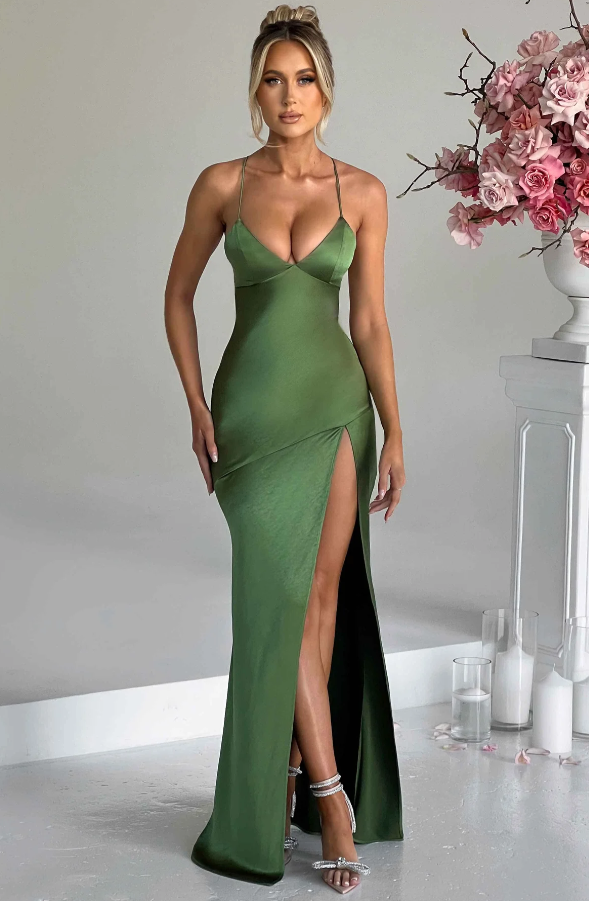 Beautiful Long Dress with High Slit Detail